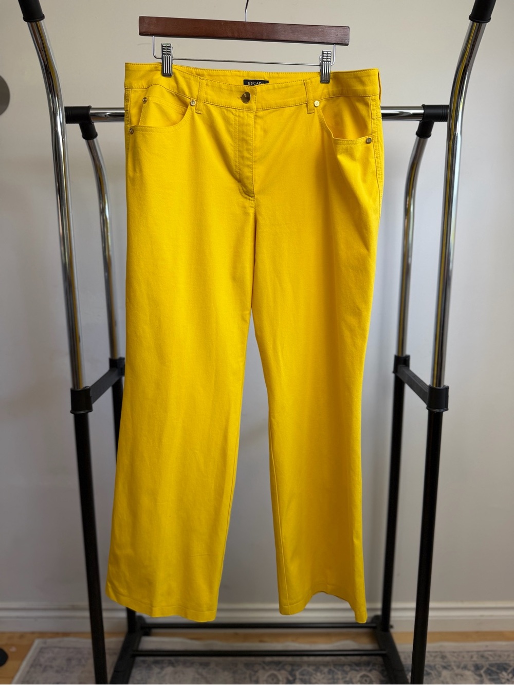 Escada Bright Yellow High-Waist Trousers